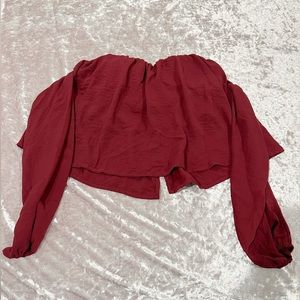 Maroon off the shoulder blouse